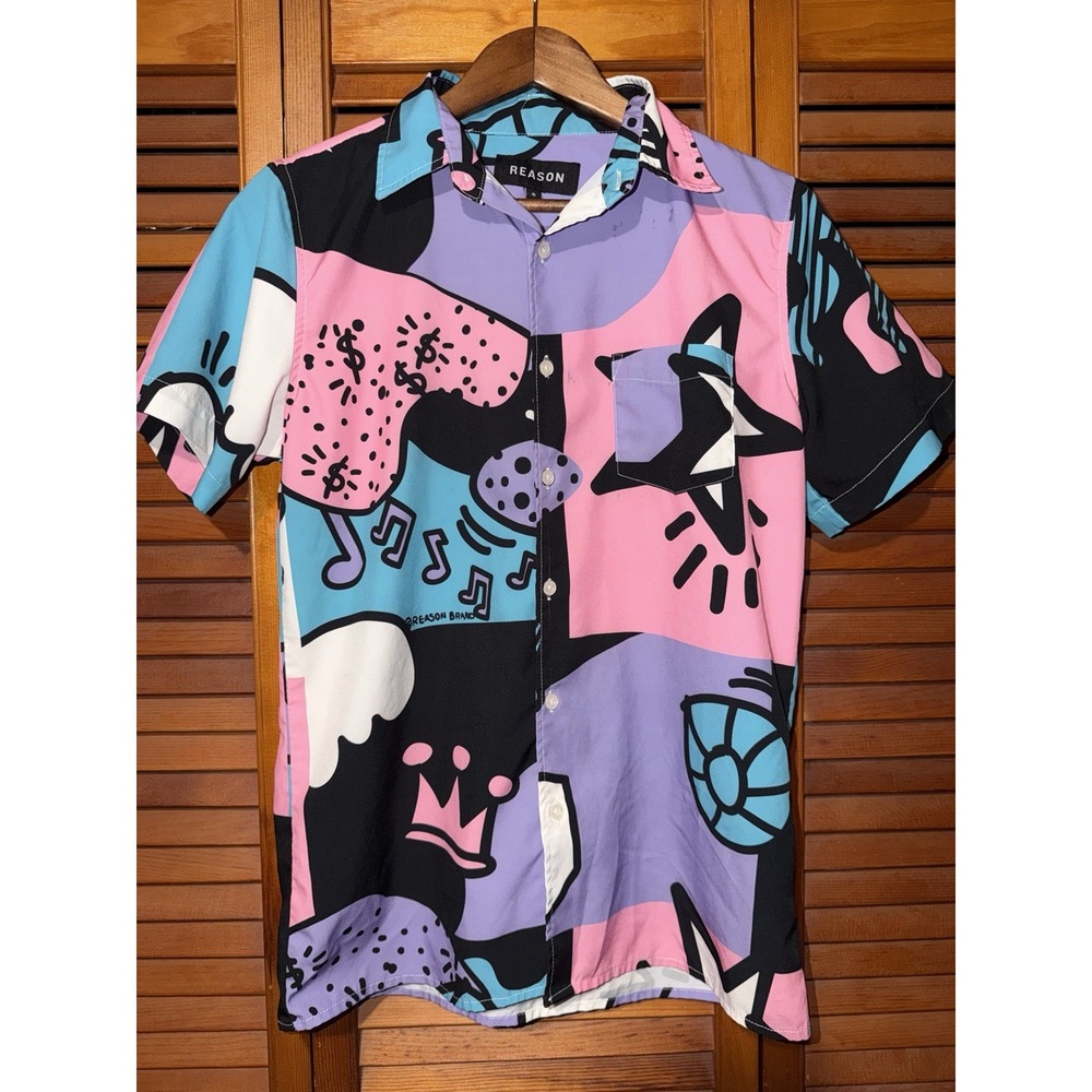 Reason Button Up Multicolor Button Up Shirt S